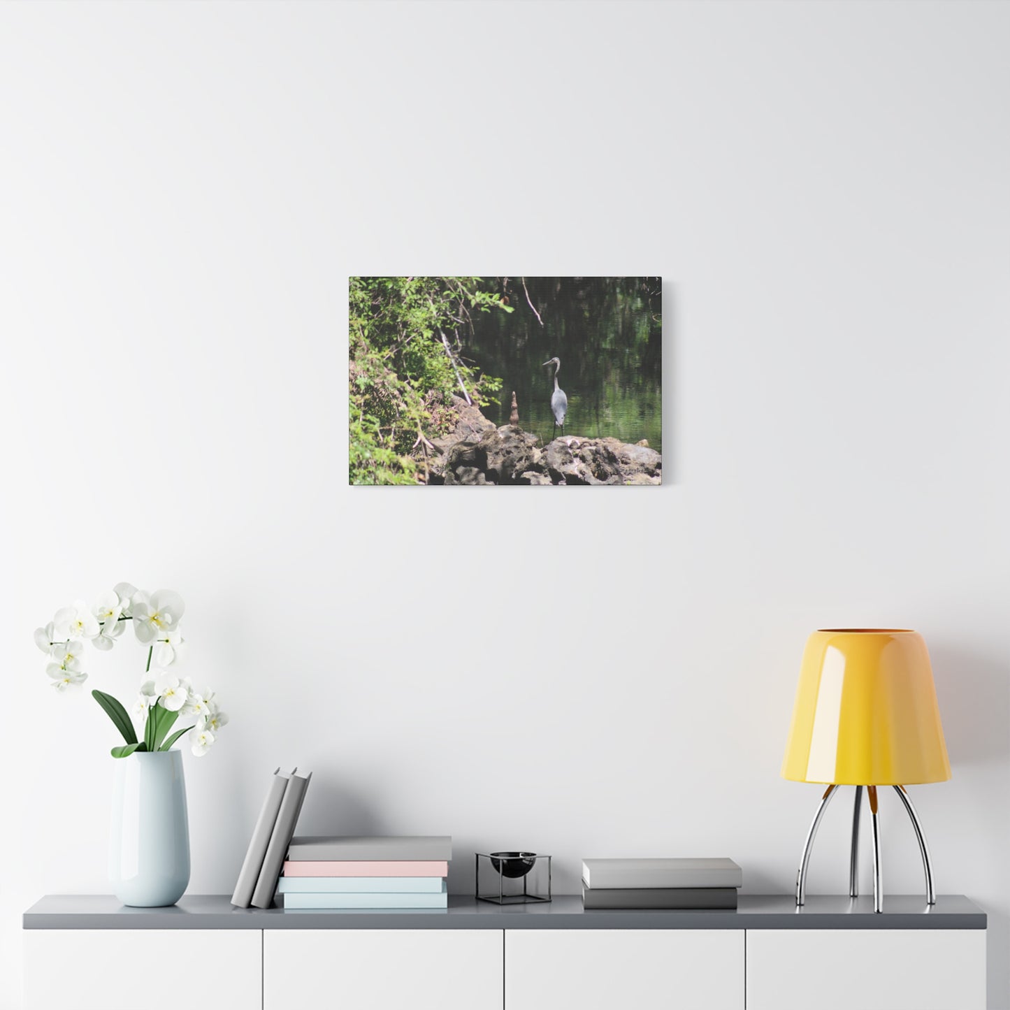 Anhinga bird canvas art showcasing a serene scene with nature and wildlife