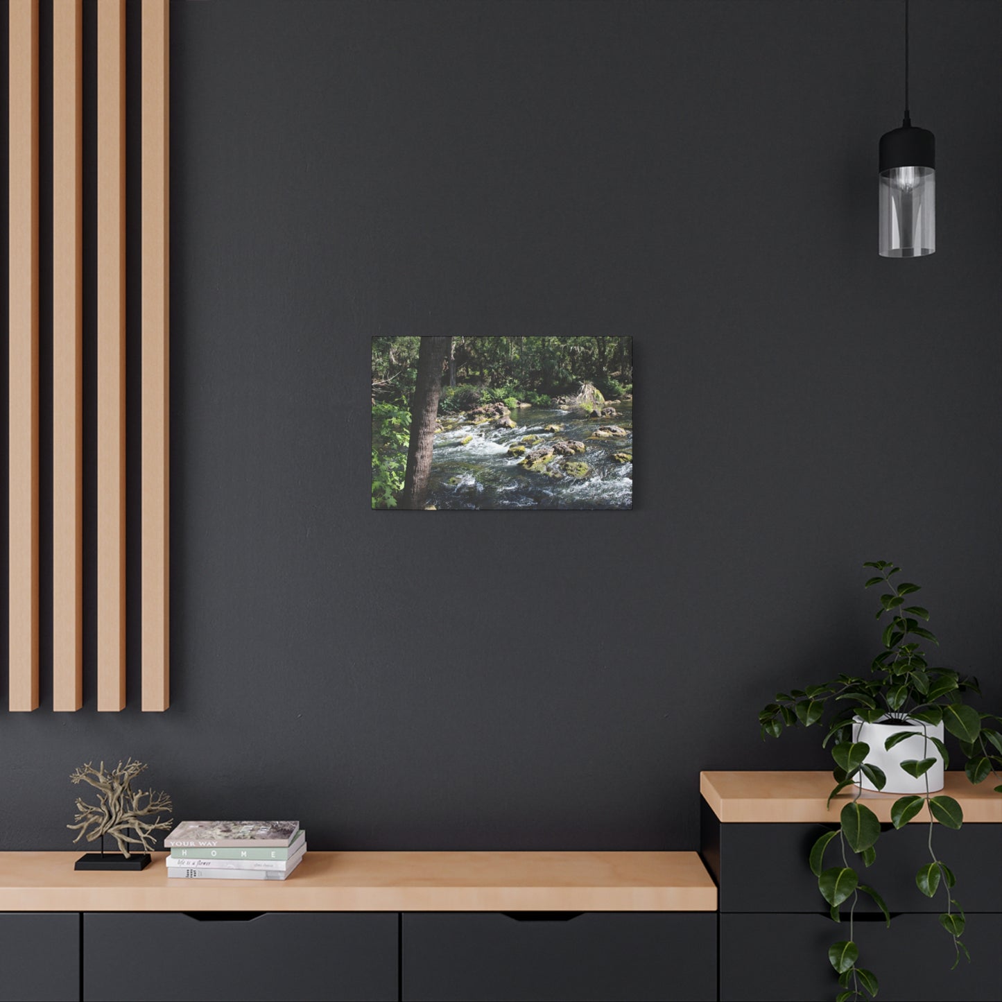 River Rapids Print Gift showcasing a serene water scene on a stylish wall canvas