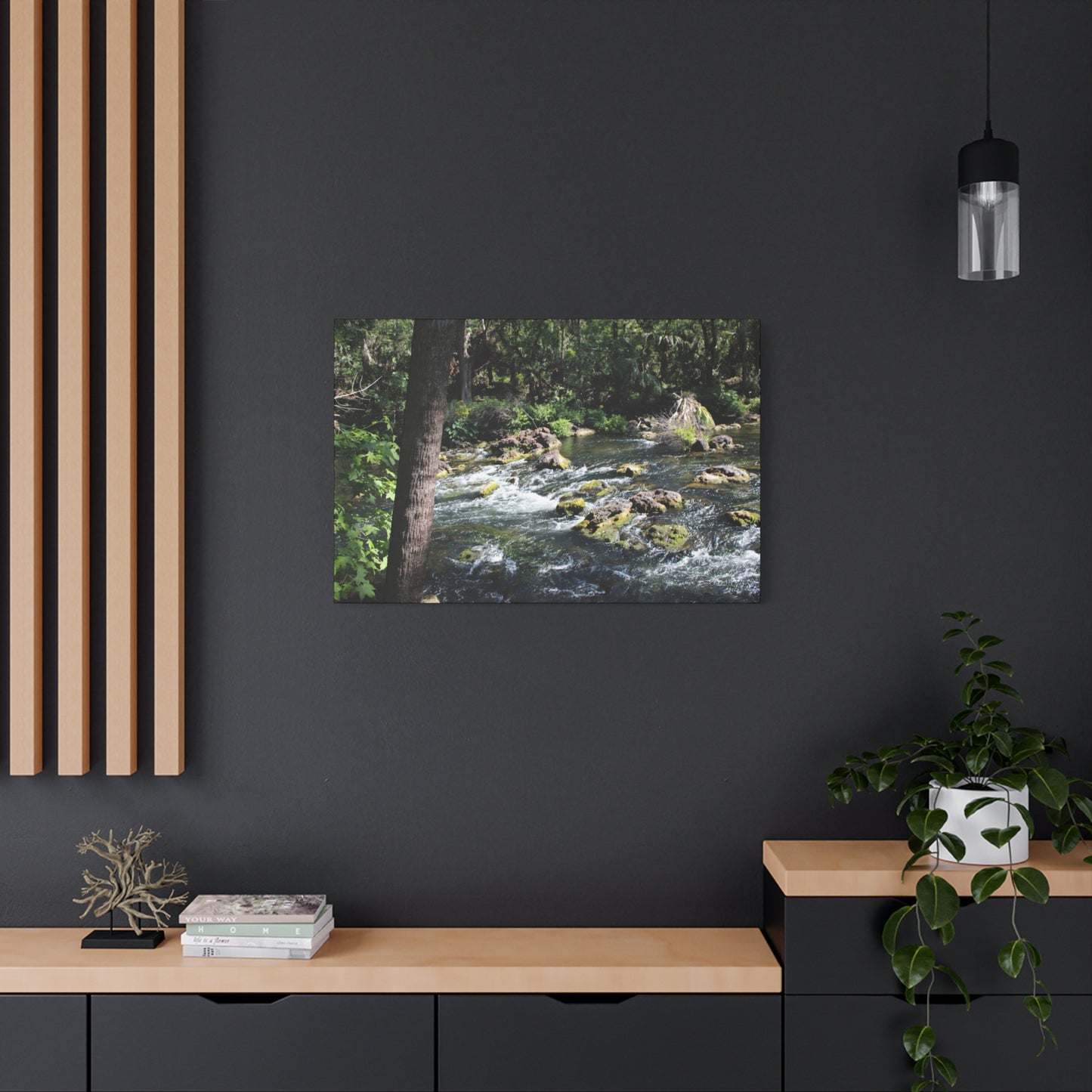 River Rapids Print Gift displayed on a modern wall, perfect for home decor enthusiasts
