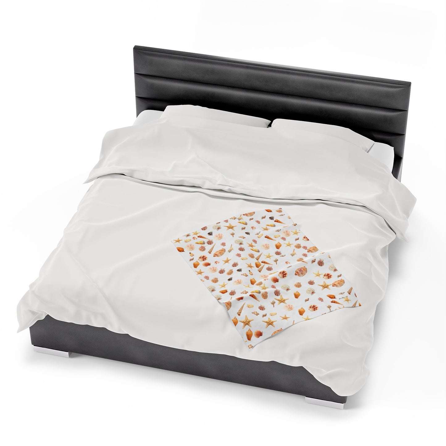 Sea shell velveteen blanket featuring a soft design perfect for cozying up in style