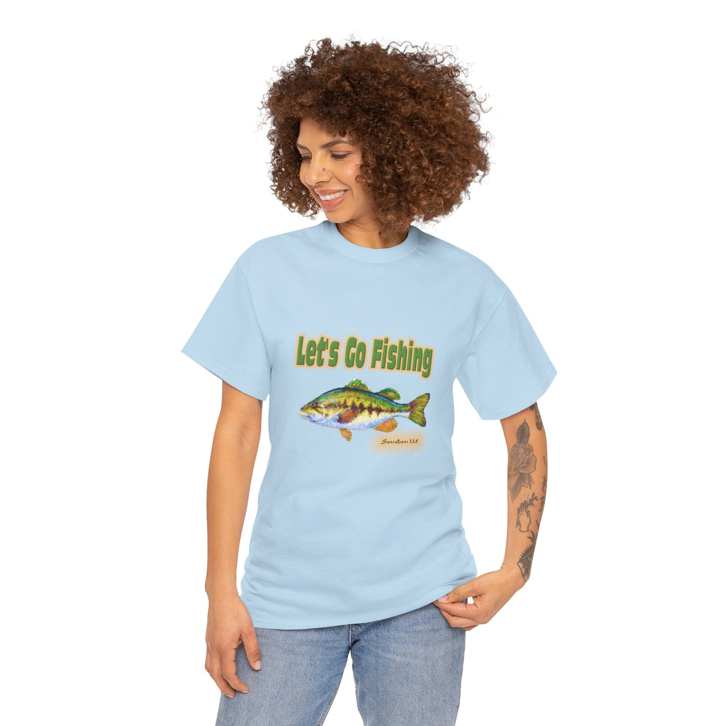 Let's Go Fishing - Unisex Heavy Cotton Tee