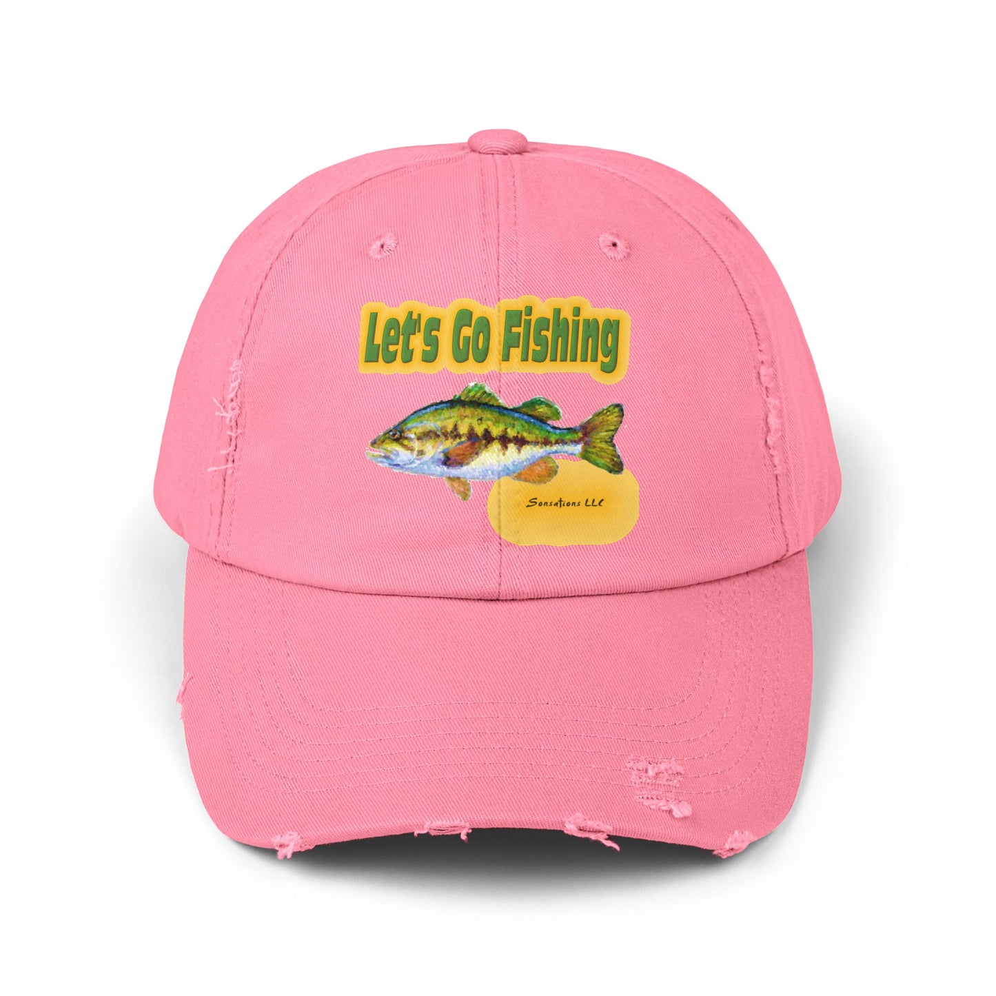 Let's Go Fishing - Unisex Distressed Cap