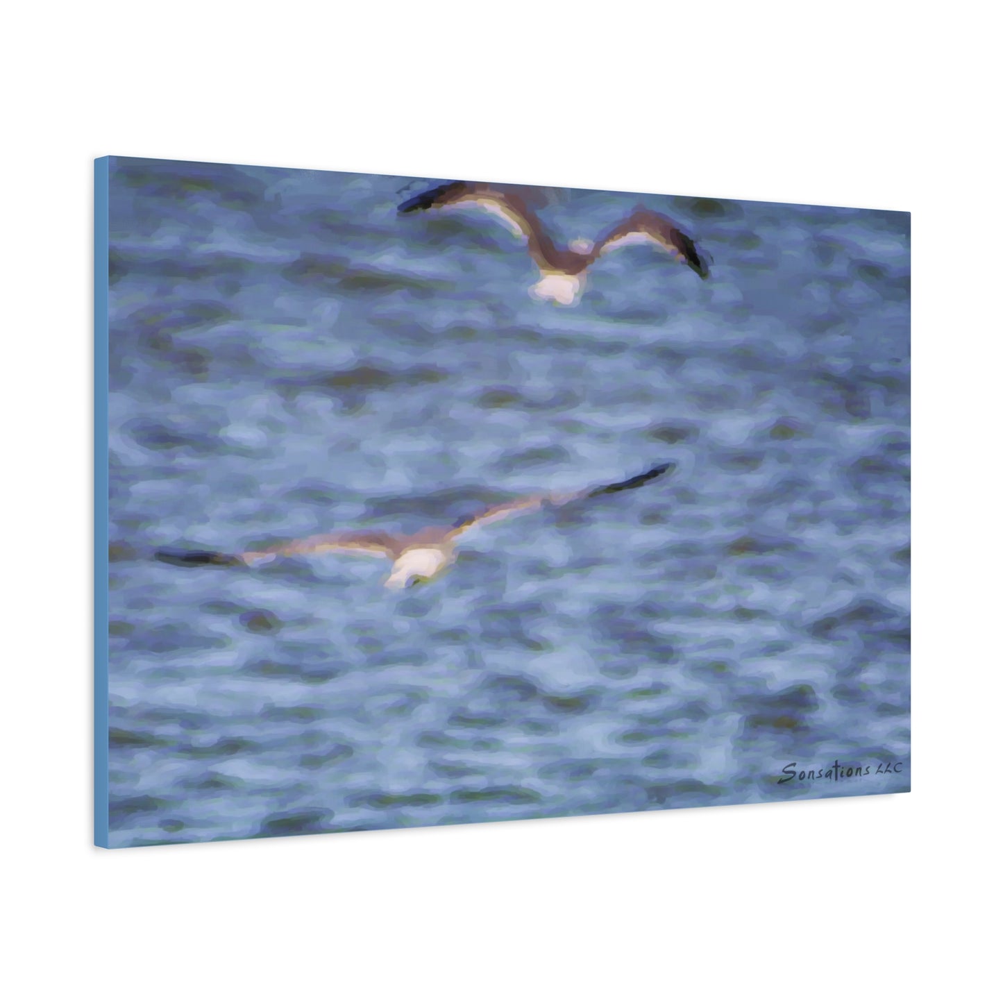 Two Gulls (pastel) - Matte Canvas, Stretched, 1.25"