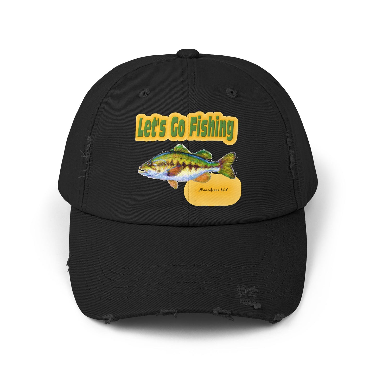 Let's Go Fishing - Unisex Distressed Cap