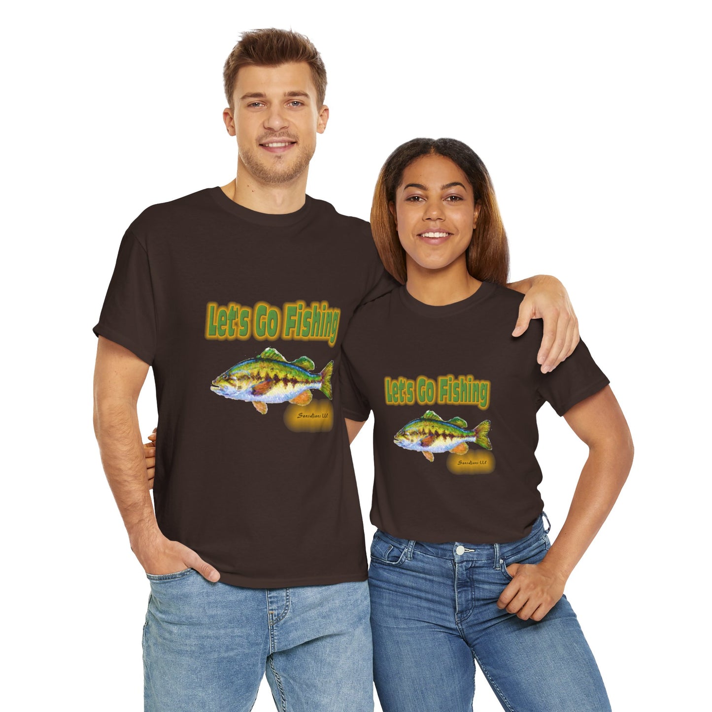 Let's Go Fishing - Unisex Heavy Cotton Tee