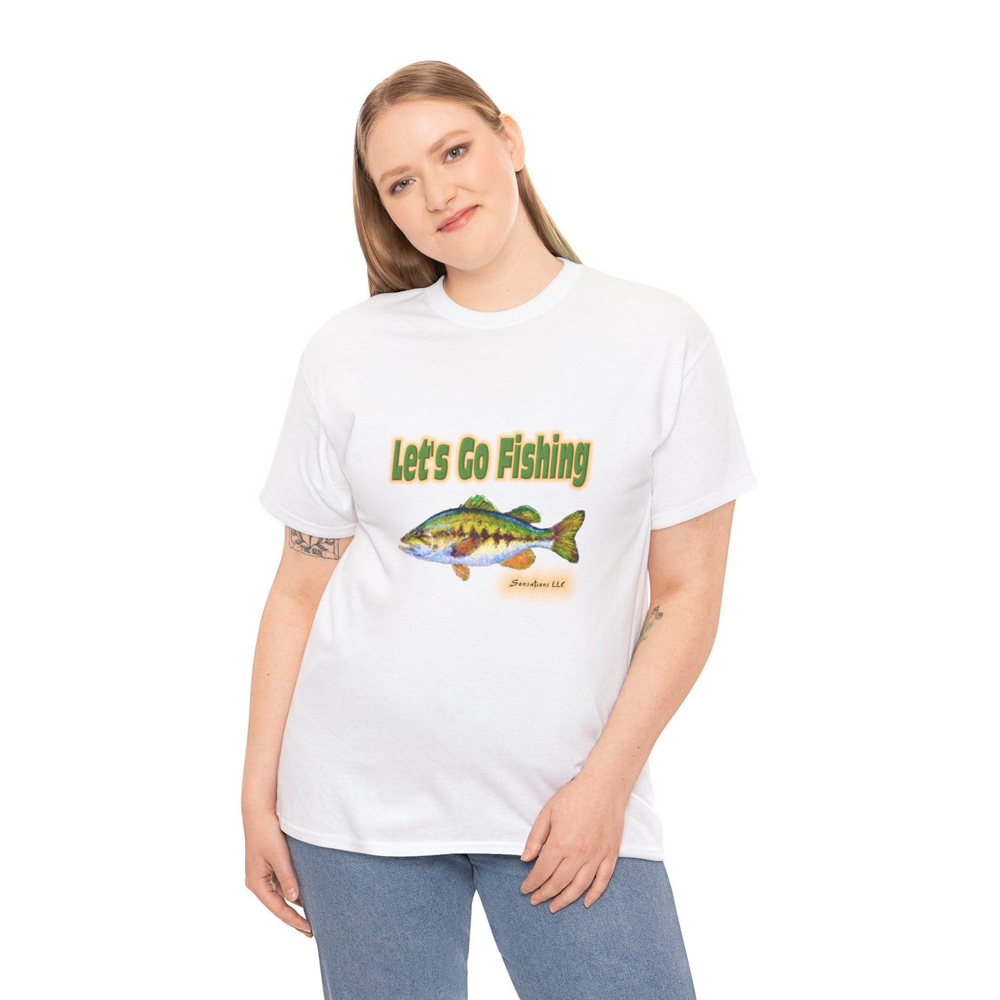 Let's Go Fishing - Unisex Heavy Cotton Tee