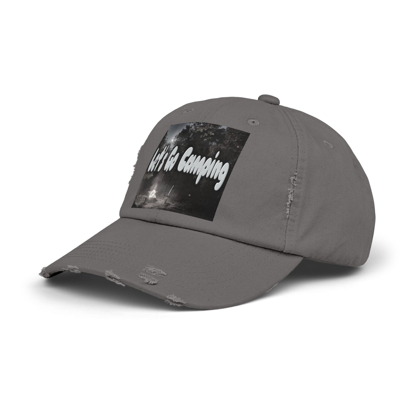 Let's Go Camping - Unisex Distressed Cap