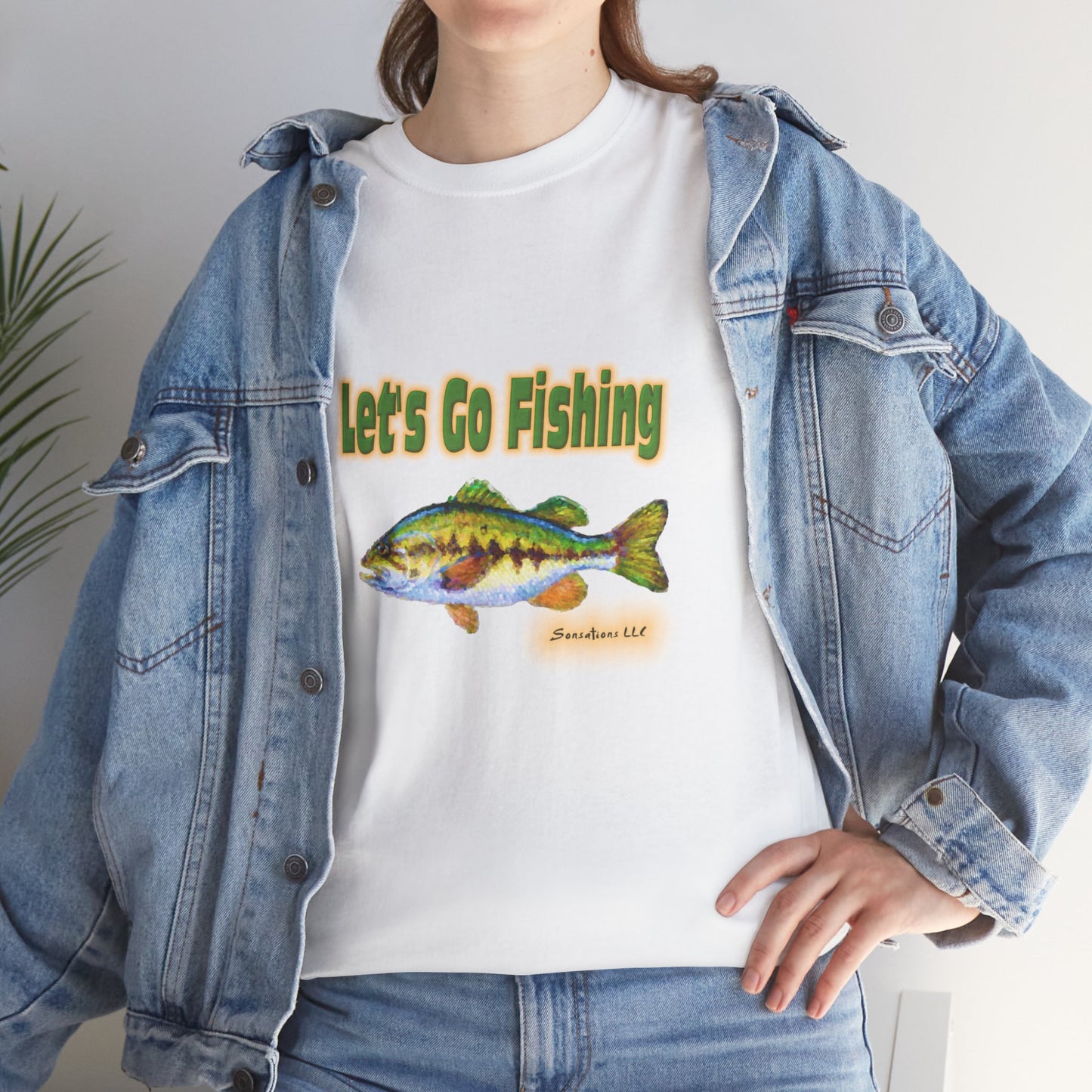 Let's Go Fishing - Unisex Heavy Cotton Tee