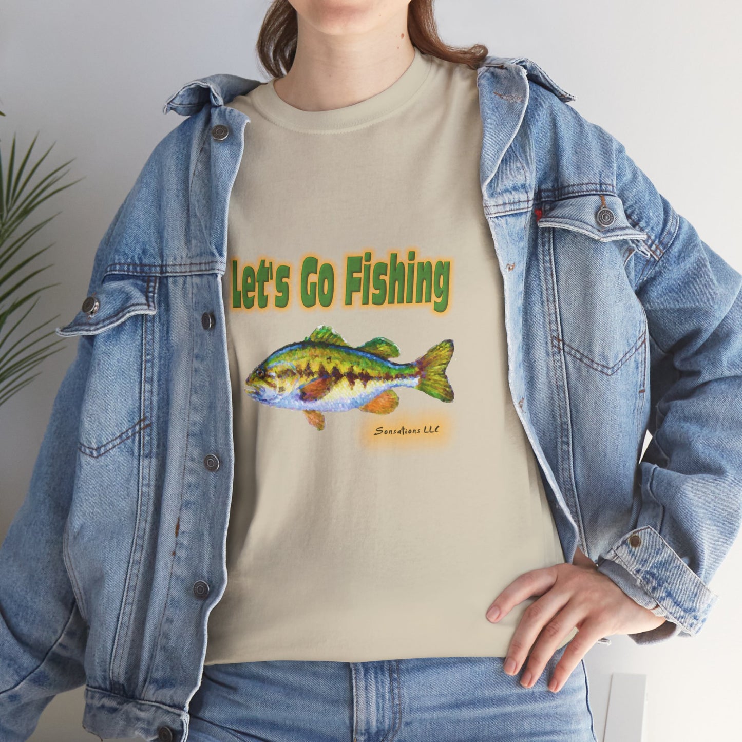 Let's Go Fishing - Unisex Heavy Cotton Tee