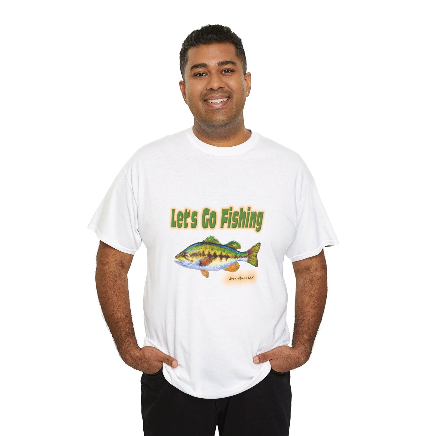 Let's Go Fishing - Unisex Heavy Cotton Tee