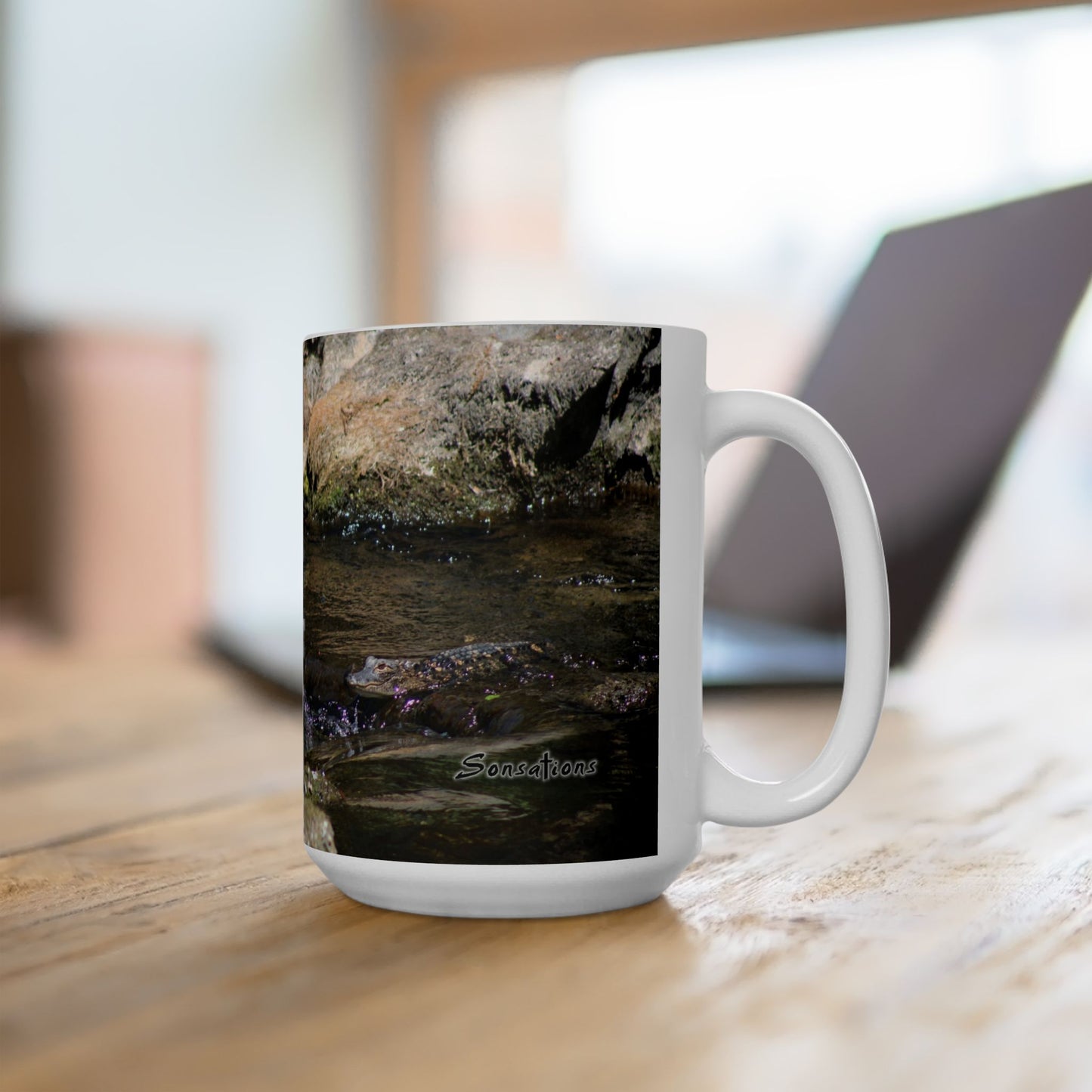 Baby Gator Ceramic Mug - Perfect for Wildlife Lovers