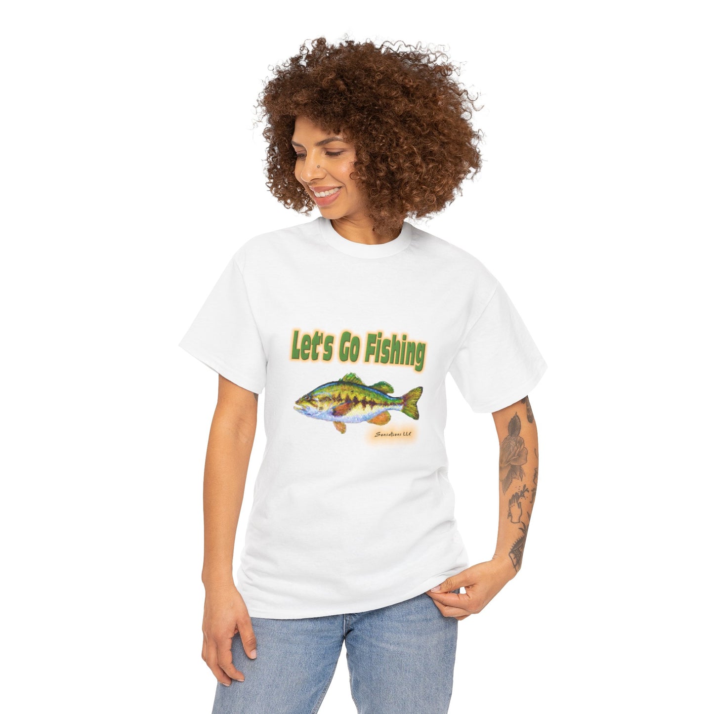 Let's Go Fishing - Unisex Heavy Cotton Tee