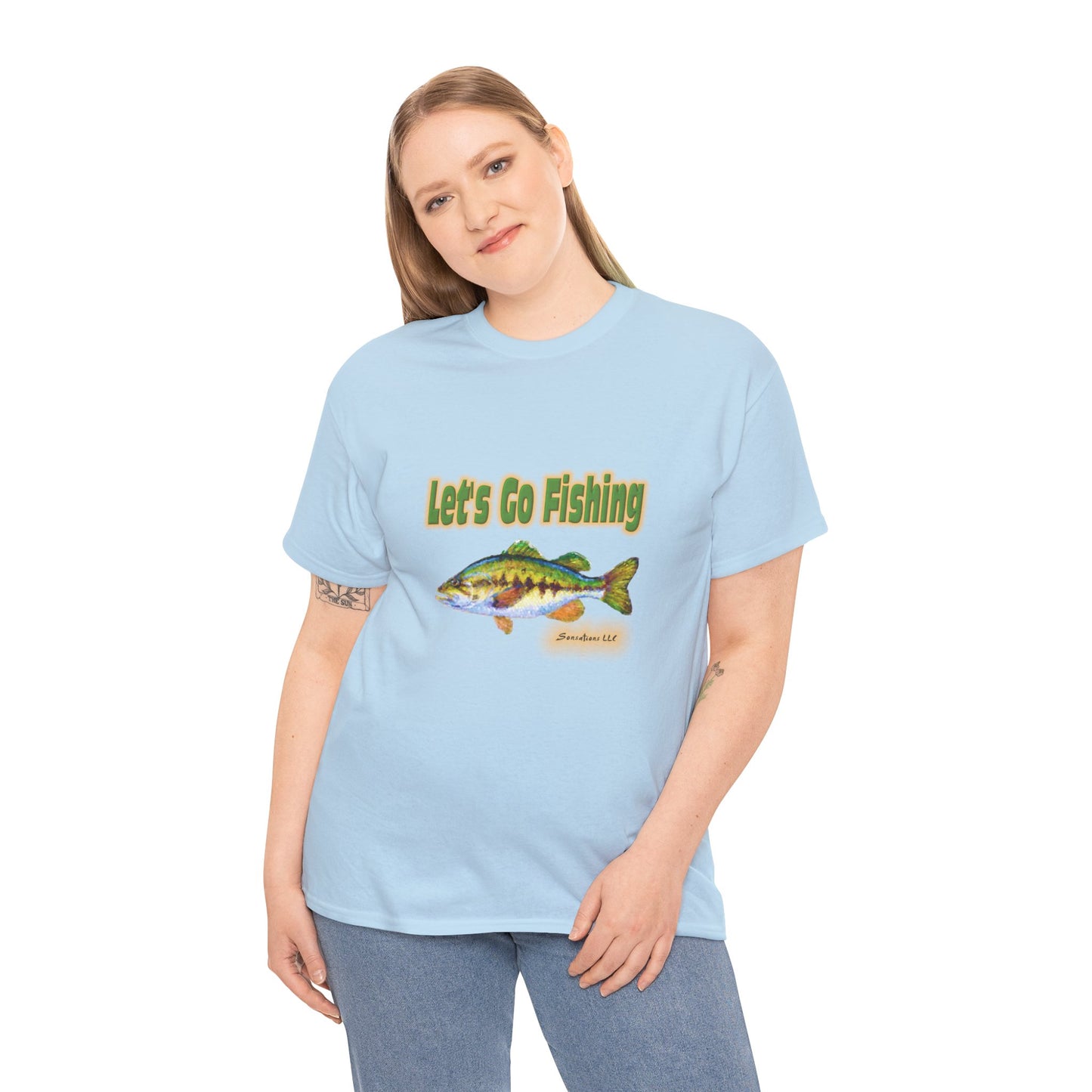 Let's Go Fishing - Unisex Heavy Cotton Tee