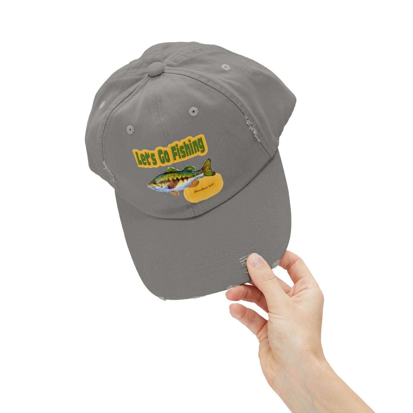 Let's Go Fishing - Unisex Distressed Cap