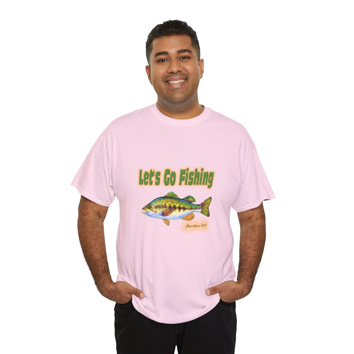 Let's Go Fishing - Unisex Heavy Cotton Tee