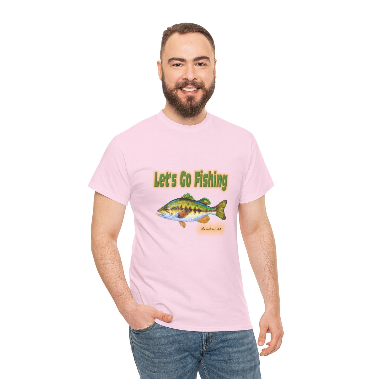 Let's Go Fishing - Unisex Heavy Cotton Tee