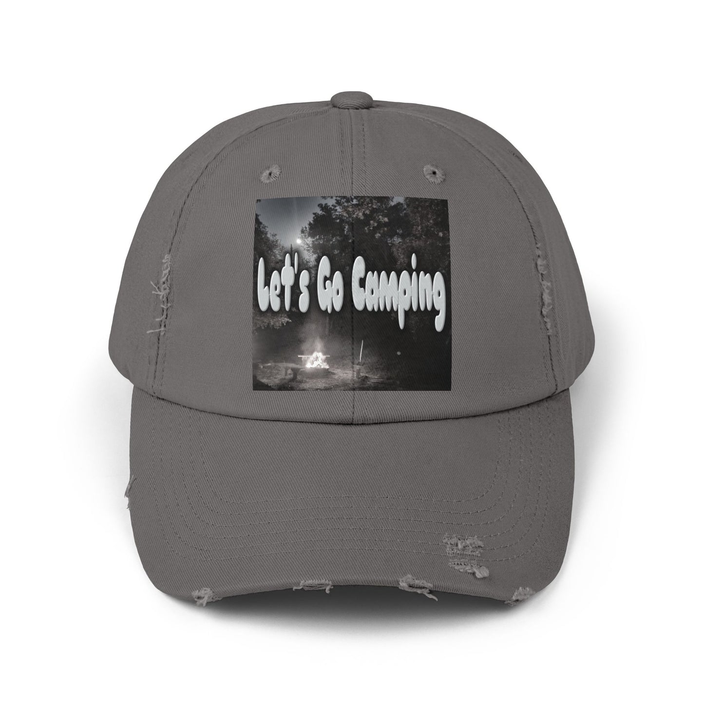 Let's Go Camping - Unisex Distressed Cap