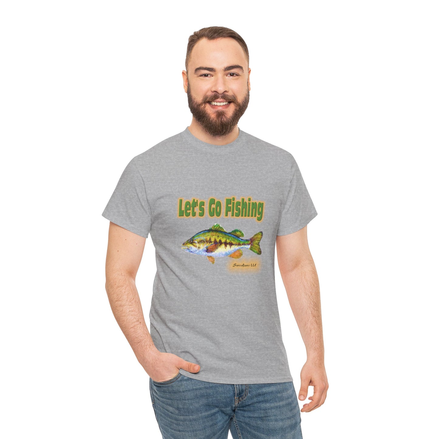 Let's Go Fishing - Unisex Heavy Cotton Tee