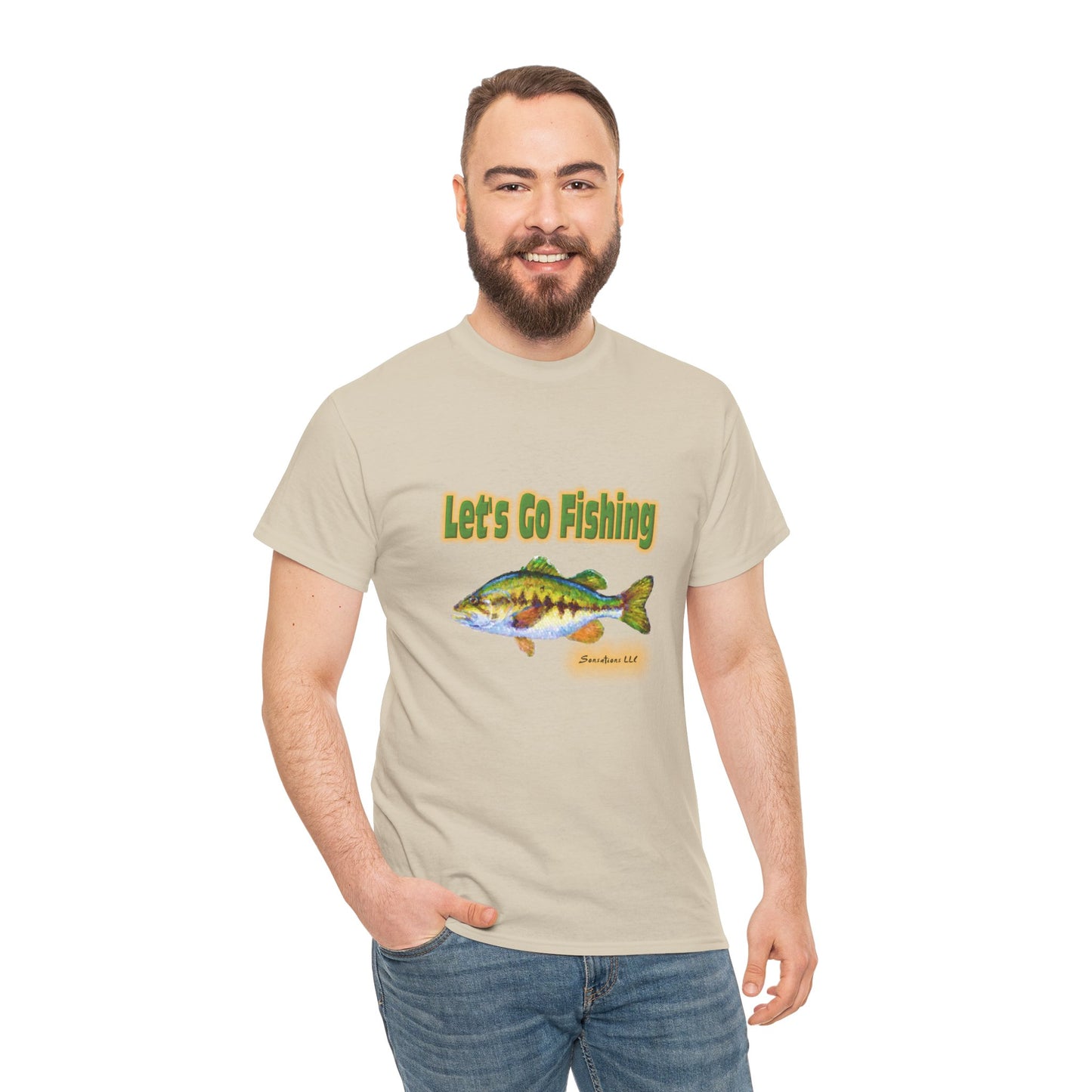 Let's Go Fishing - Unisex Heavy Cotton Tee