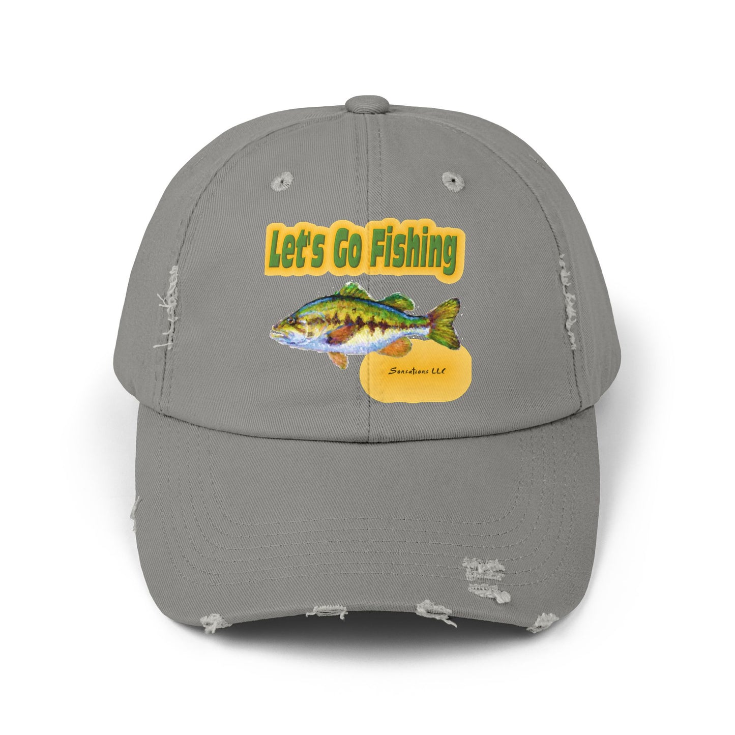 Let's Go Fishing - Unisex Distressed Cap