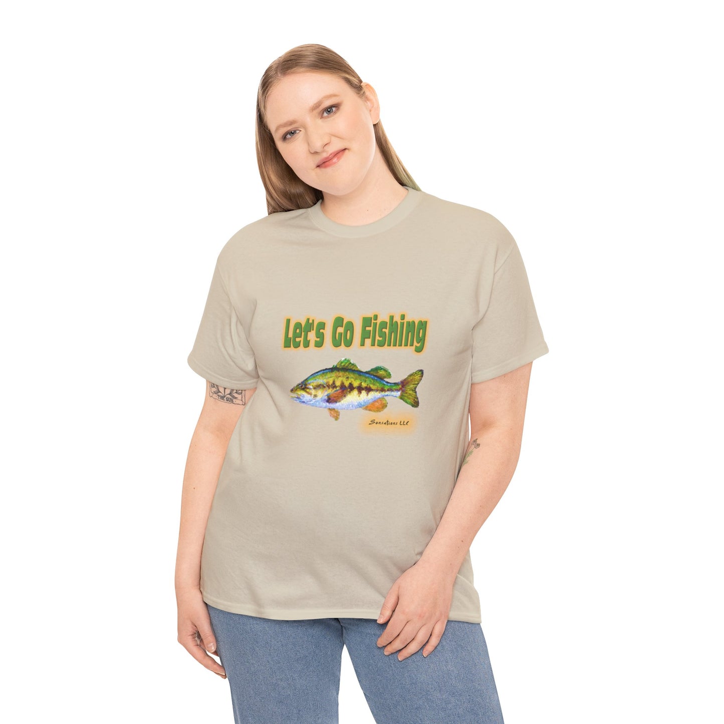 Let's Go Fishing - Unisex Heavy Cotton Tee