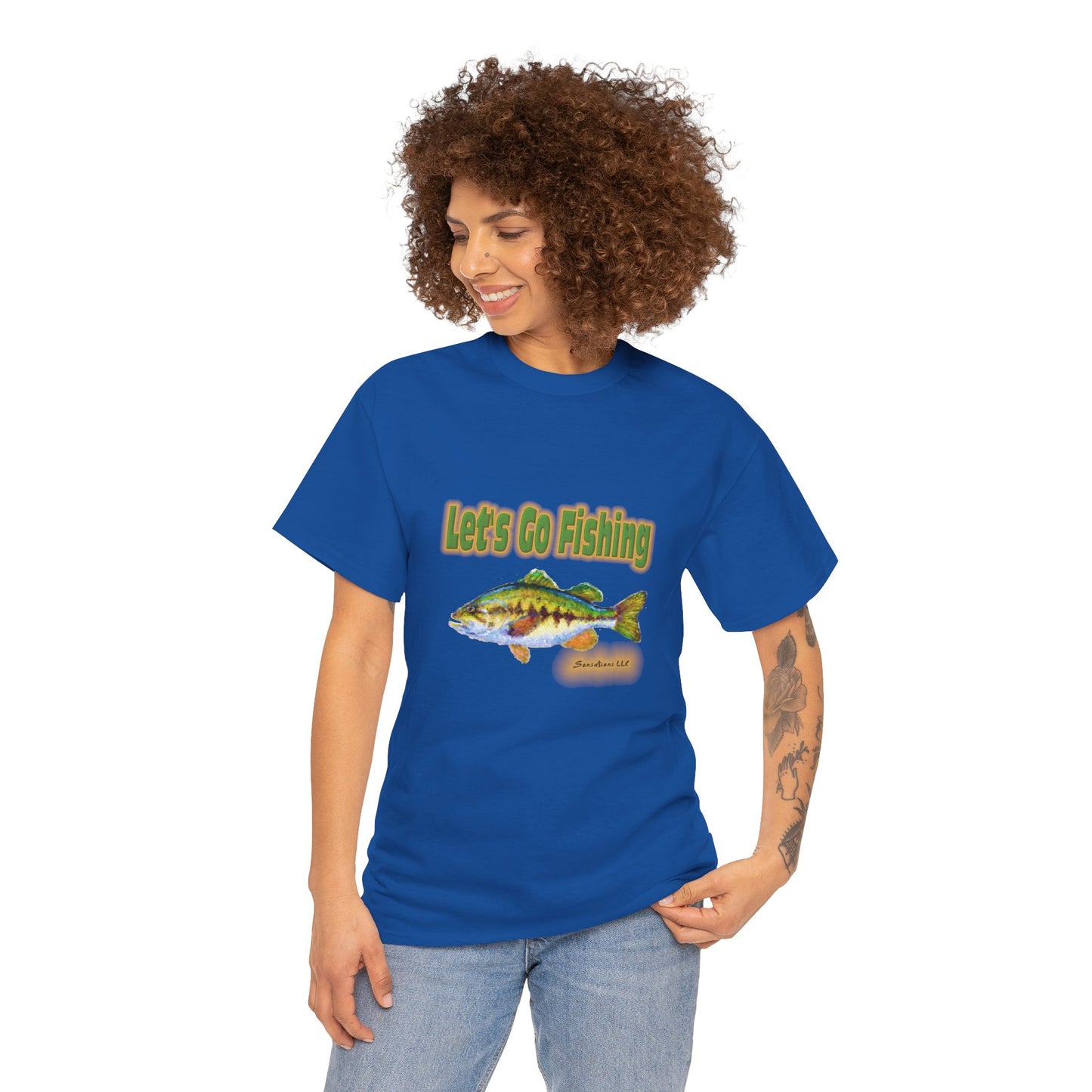 Let's Go Fishing - Unisex Heavy Cotton Tee