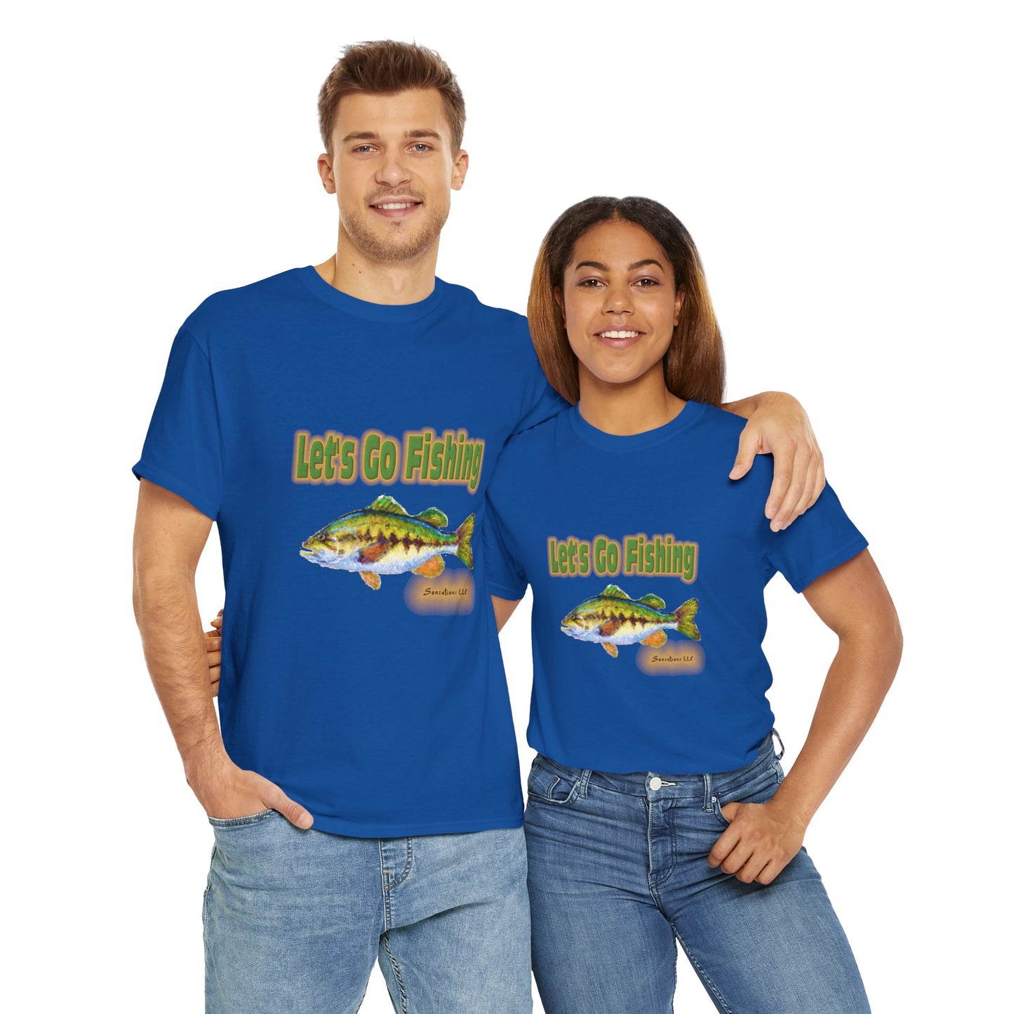 Let's Go Fishing - Unisex Heavy Cotton Tee