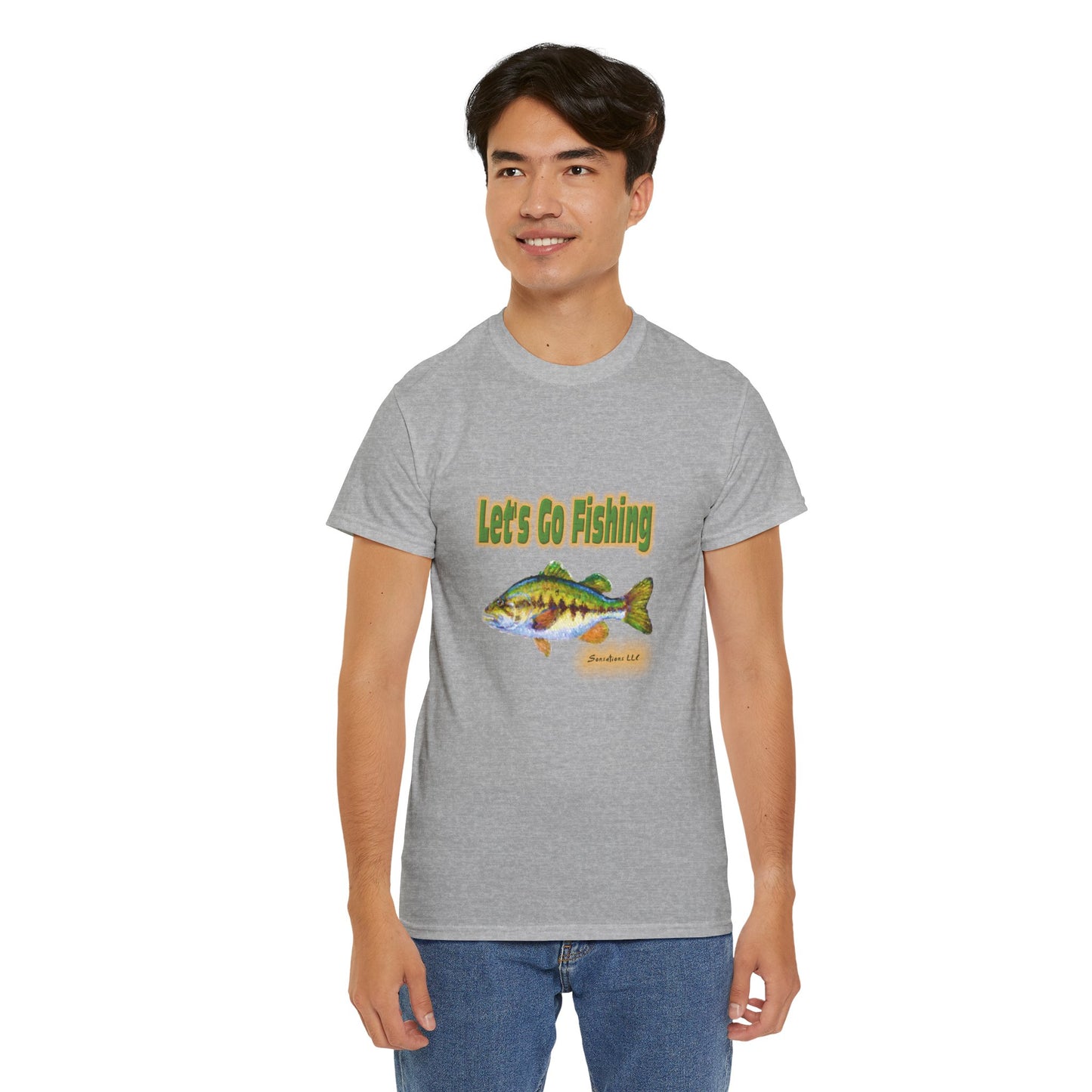 Let's Go Fishing - Unisex Heavy Cotton Tee