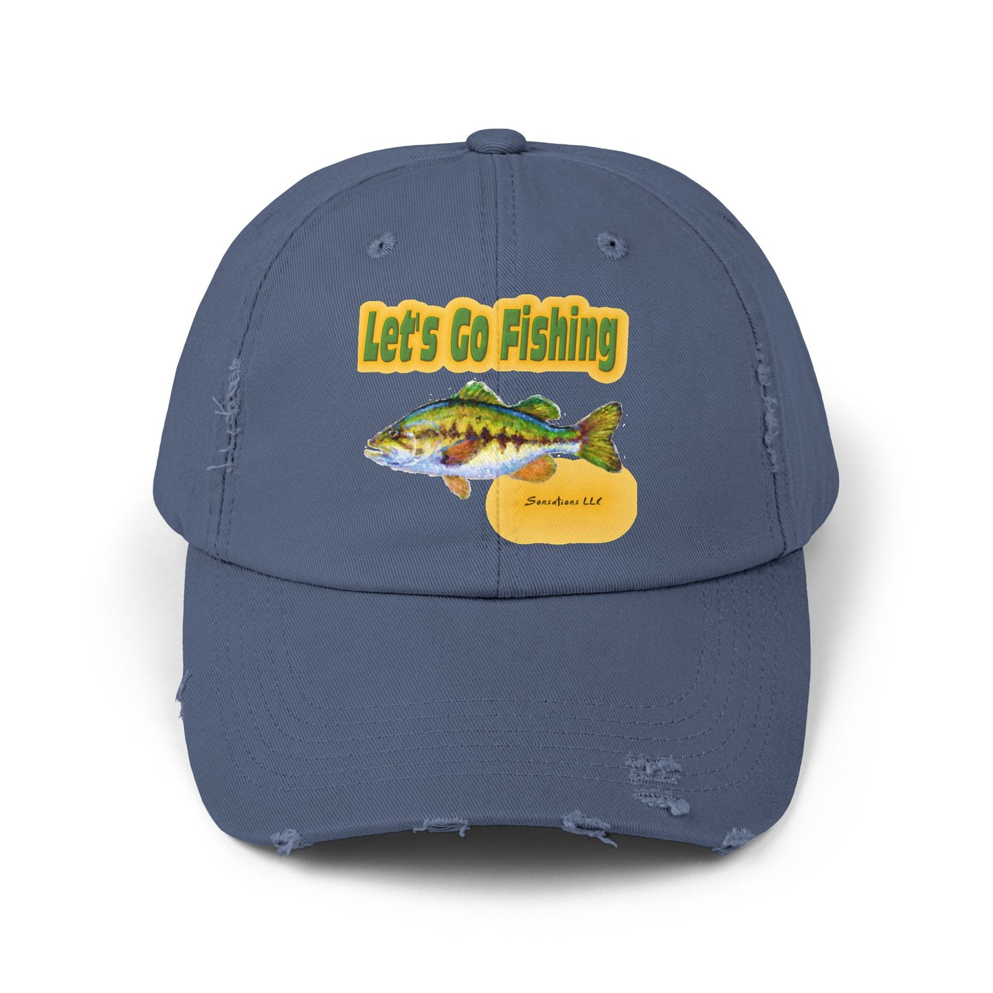 Let's Go Fishing - Unisex Distressed Cap