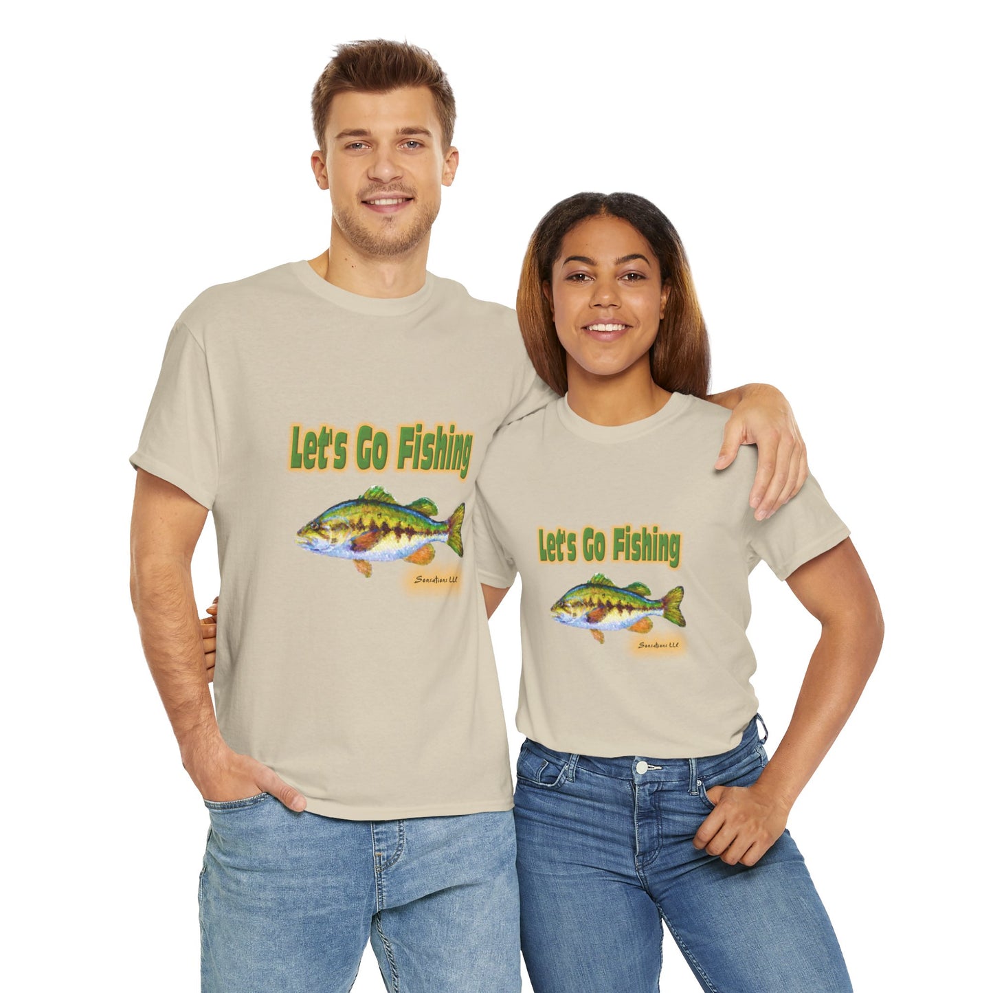 Let's Go Fishing - Unisex Heavy Cotton Tee