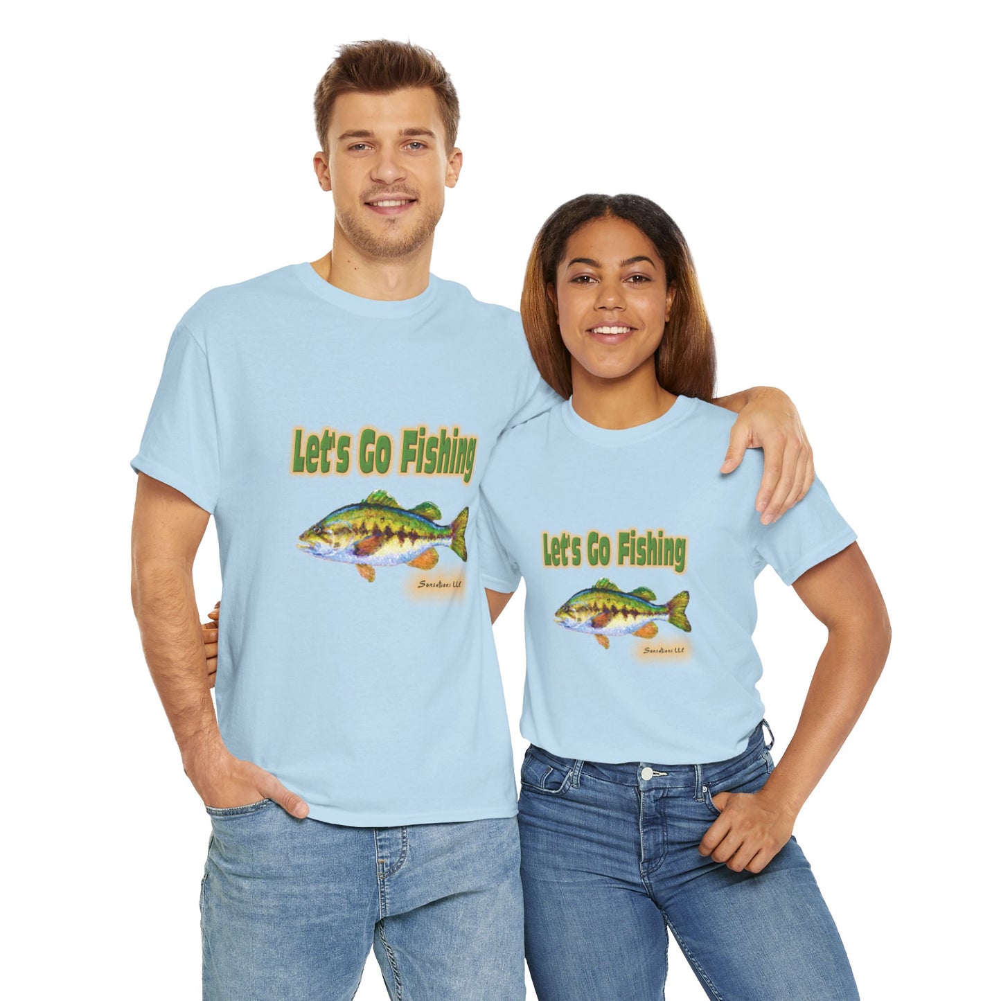 Let's Go Fishing - Unisex Heavy Cotton Tee