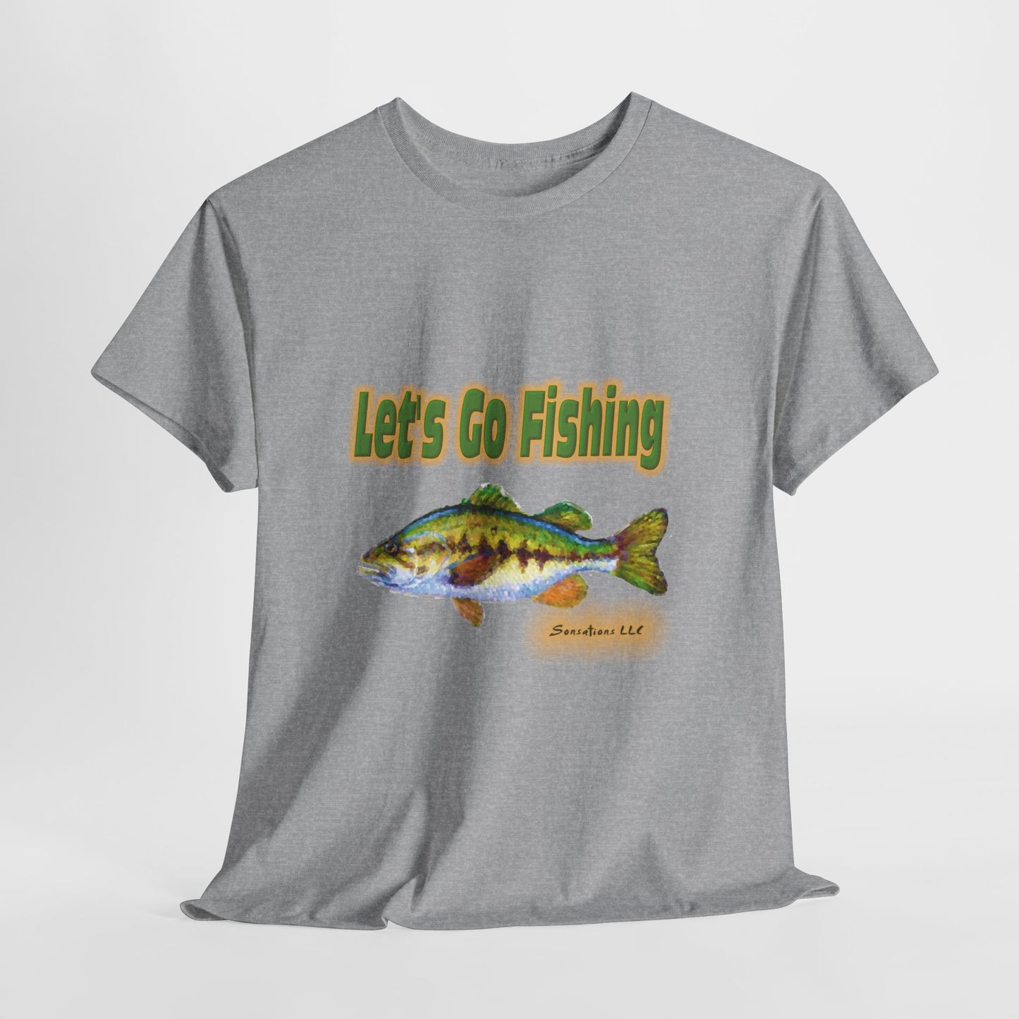 Let's Go Fishing - Unisex Heavy Cotton Tee