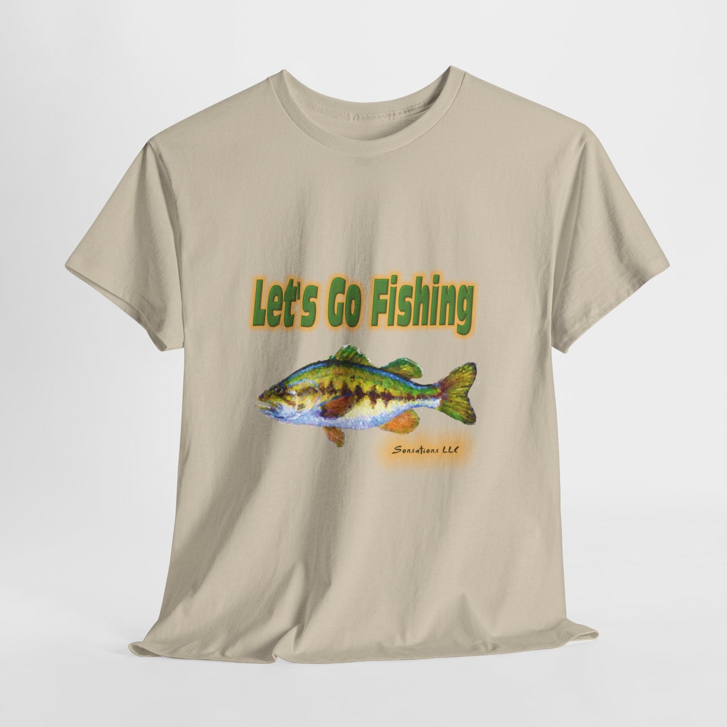 Let's Go Fishing - Unisex Heavy Cotton Tee