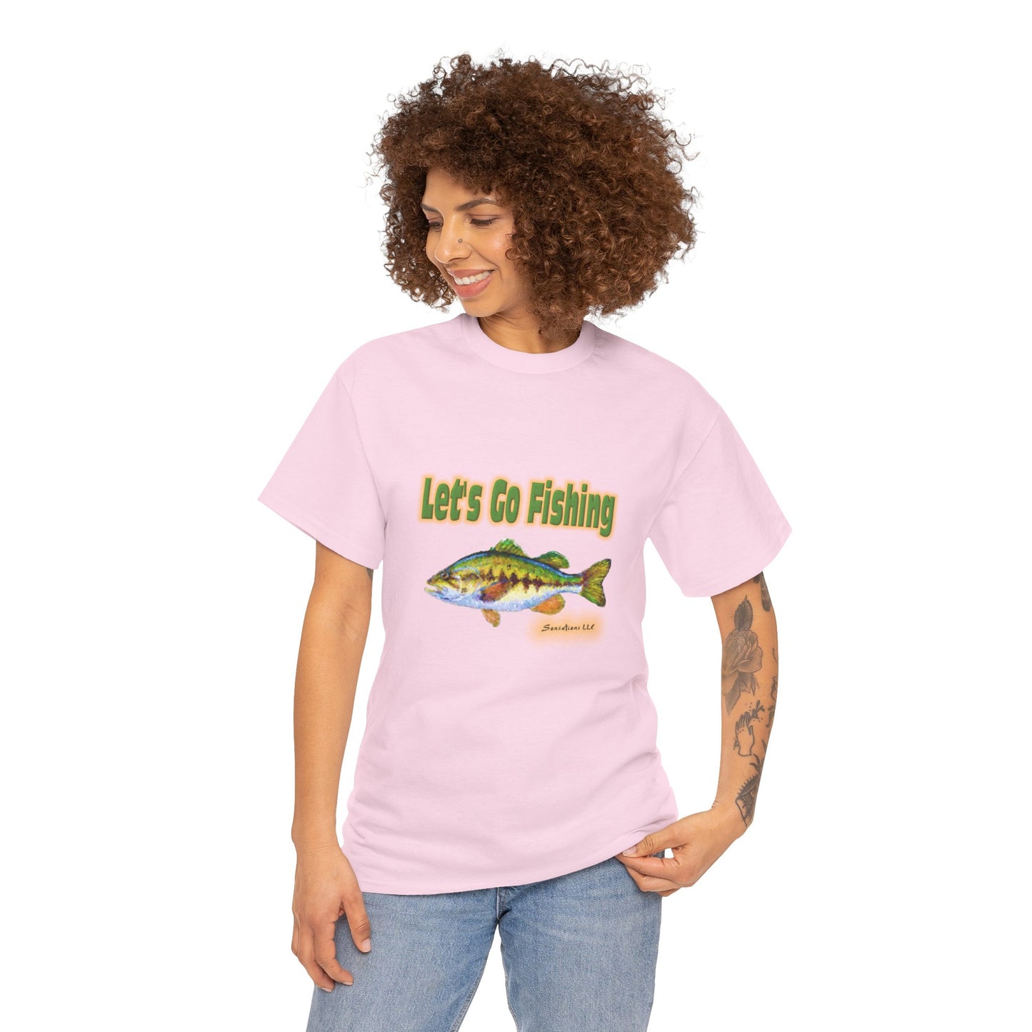 Let's Go Fishing - Unisex Heavy Cotton Tee