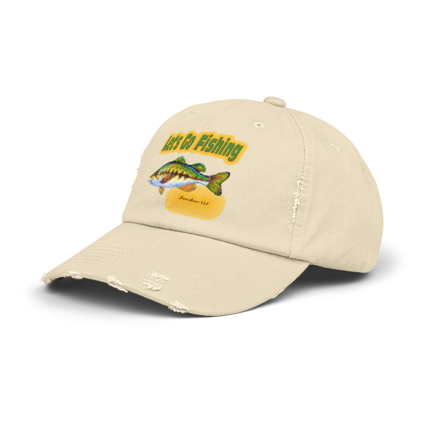 Let's Go Fishing - Unisex Distressed Cap