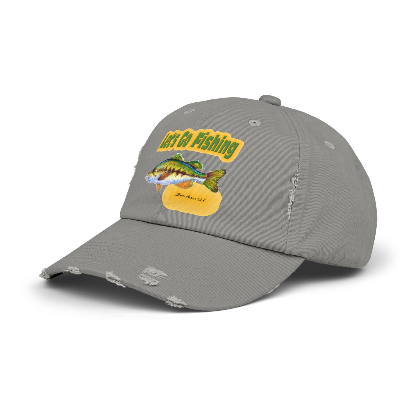 Let's Go Fishing - Unisex Distressed Cap