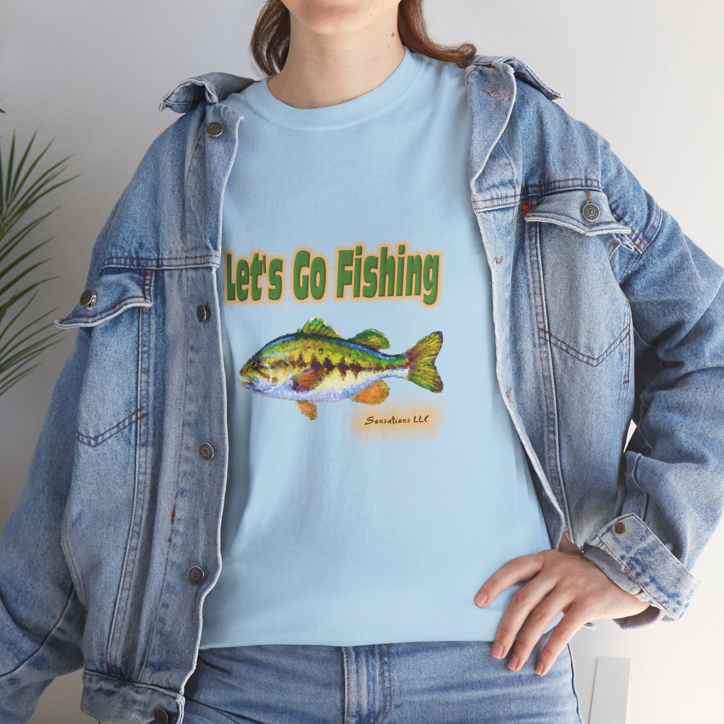 Let's Go Fishing - Unisex Heavy Cotton Tee