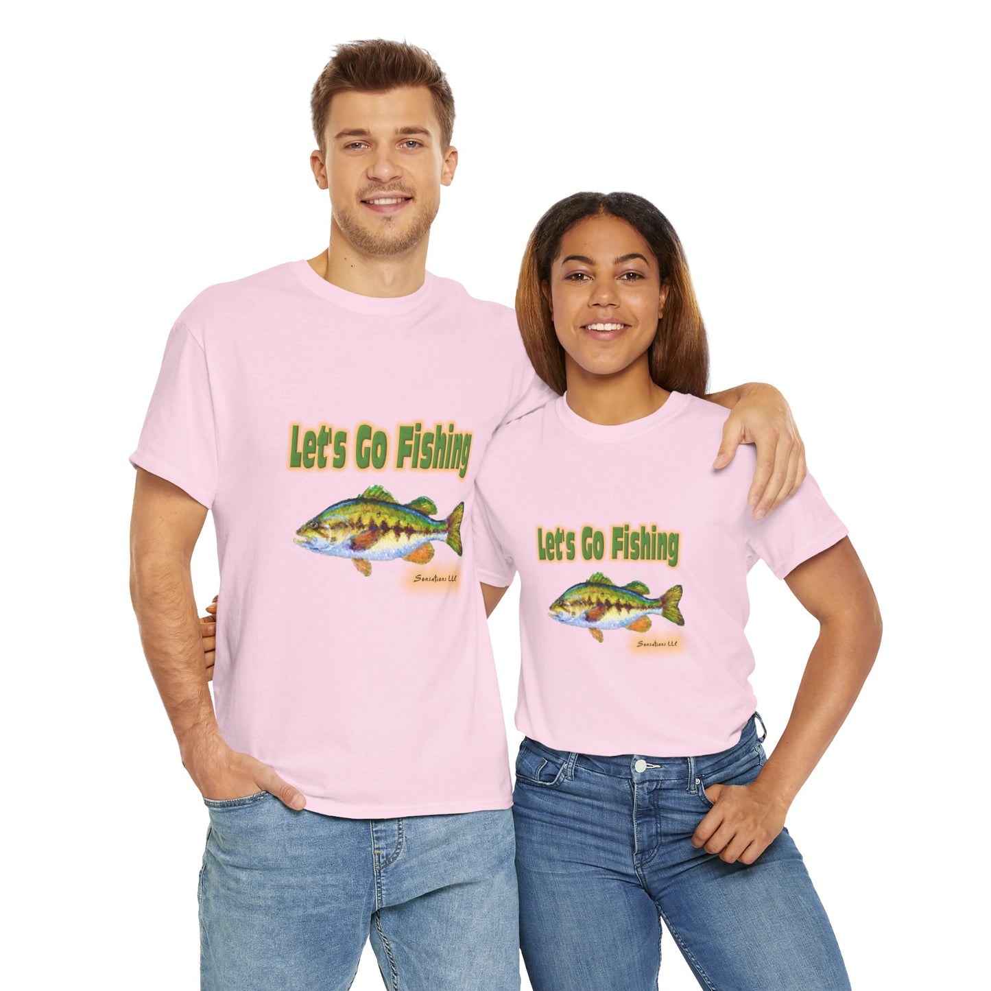 Let's Go Fishing - Unisex Heavy Cotton Tee