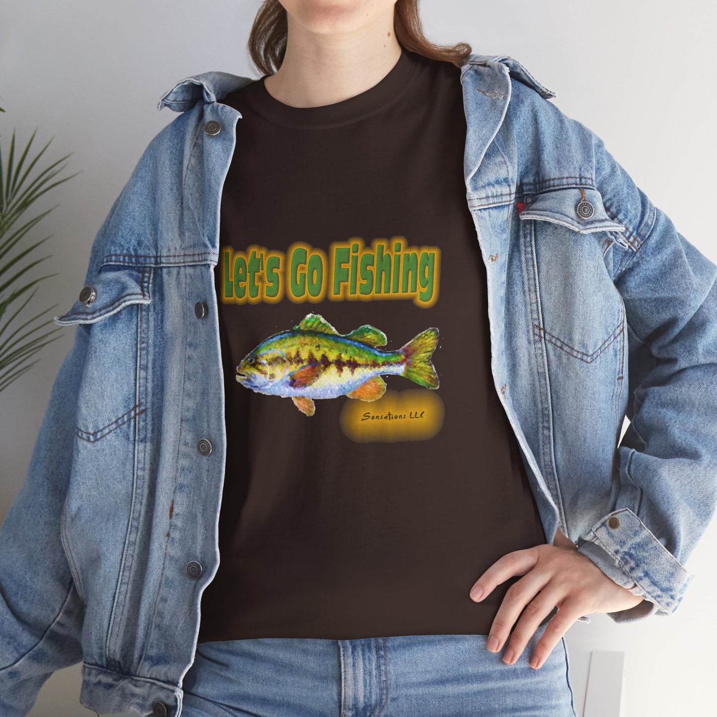 Let's Go Fishing - Unisex Heavy Cotton Tee