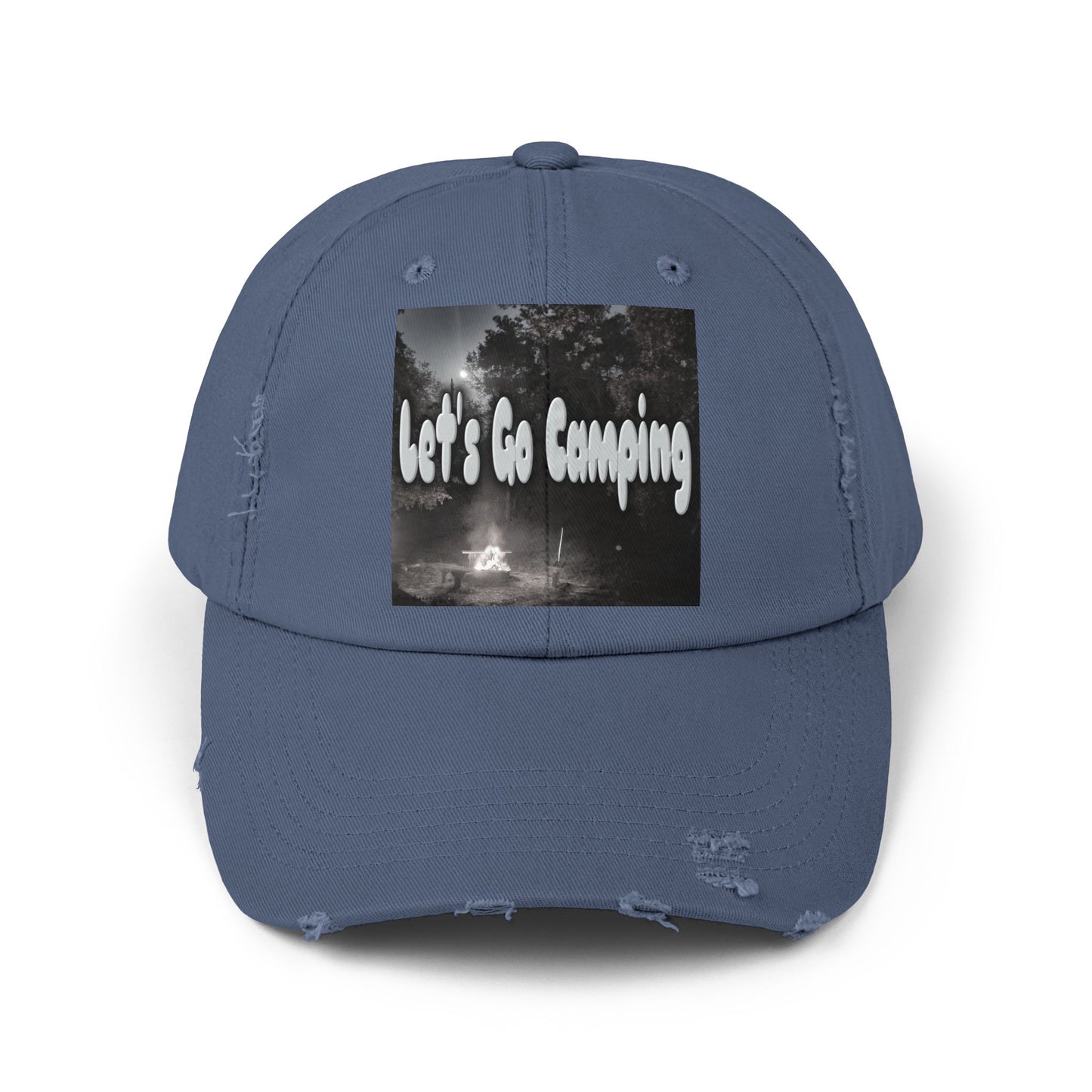 Let's Go Camping - Unisex Distressed Cap