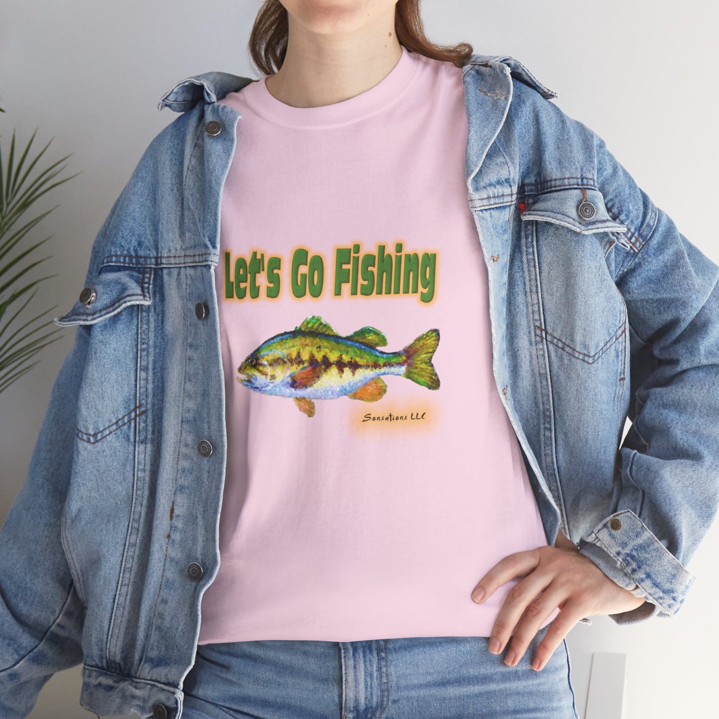 Let's Go Fishing - Unisex Heavy Cotton Tee