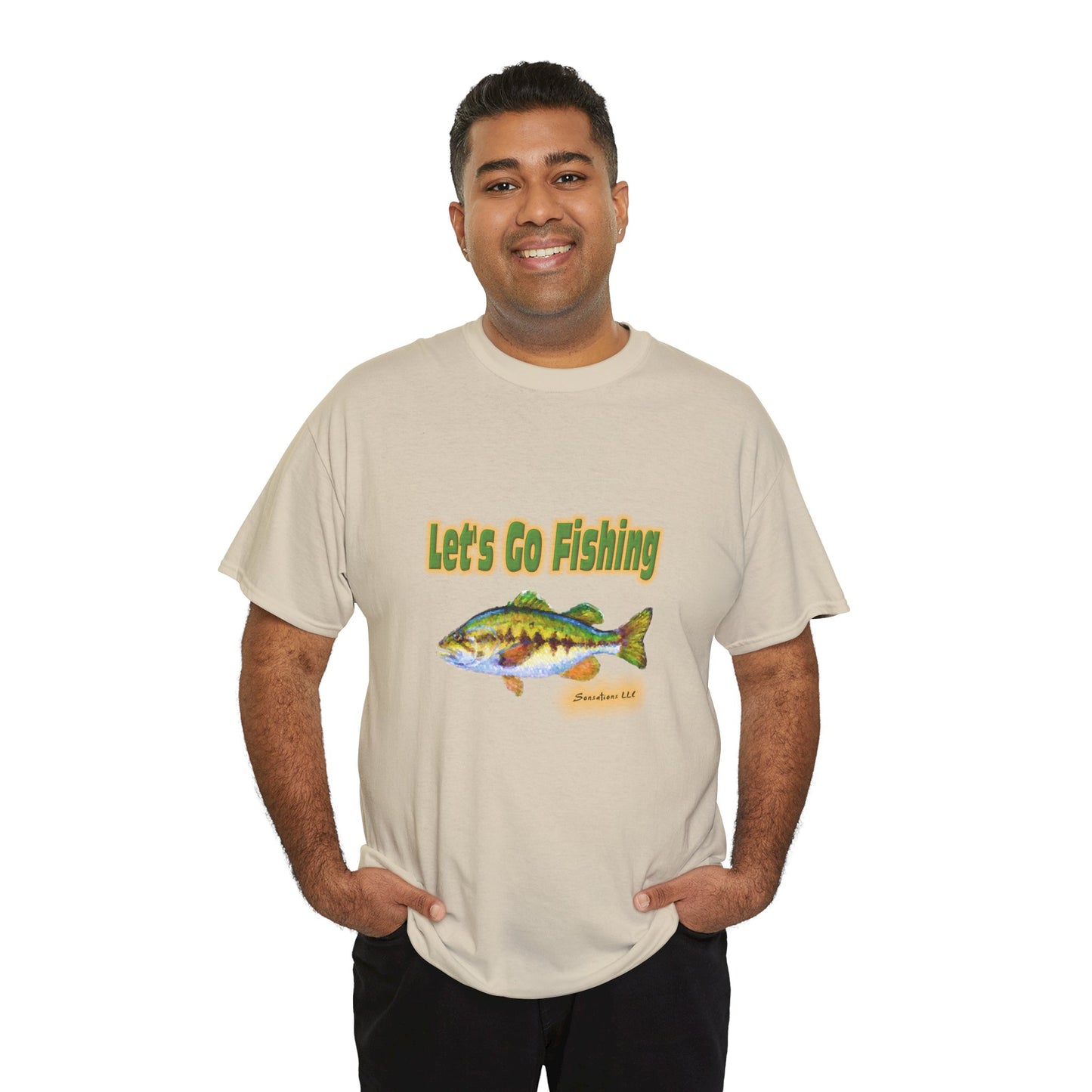 Let's Go Fishing - Unisex Heavy Cotton Tee