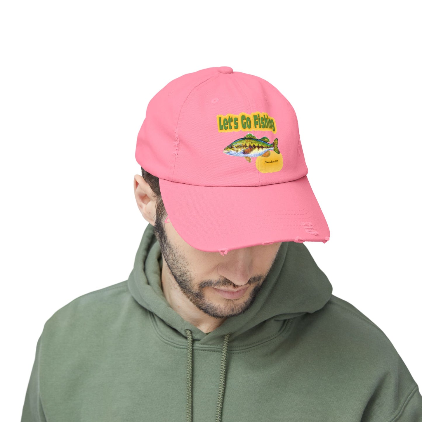 Let's Go Fishing - Unisex Distressed Cap