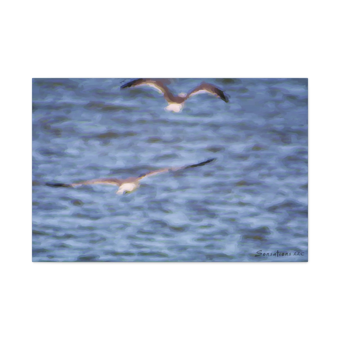 Two Gulls (pastel) - Matte Canvas, Stretched, 1.25"