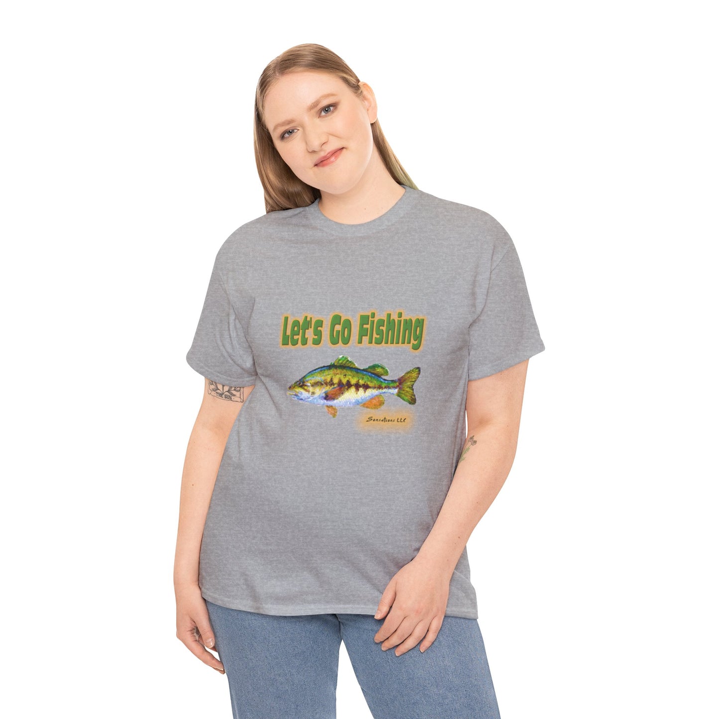 Let's Go Fishing - Unisex Heavy Cotton Tee