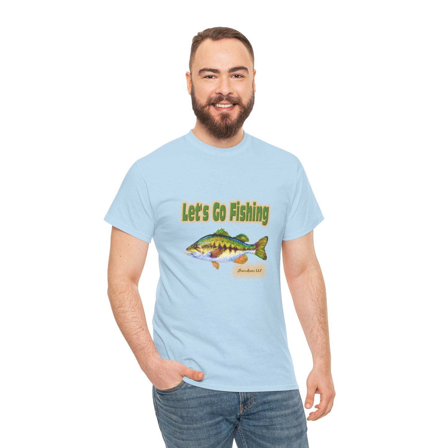 Let's Go Fishing - Unisex Heavy Cotton Tee