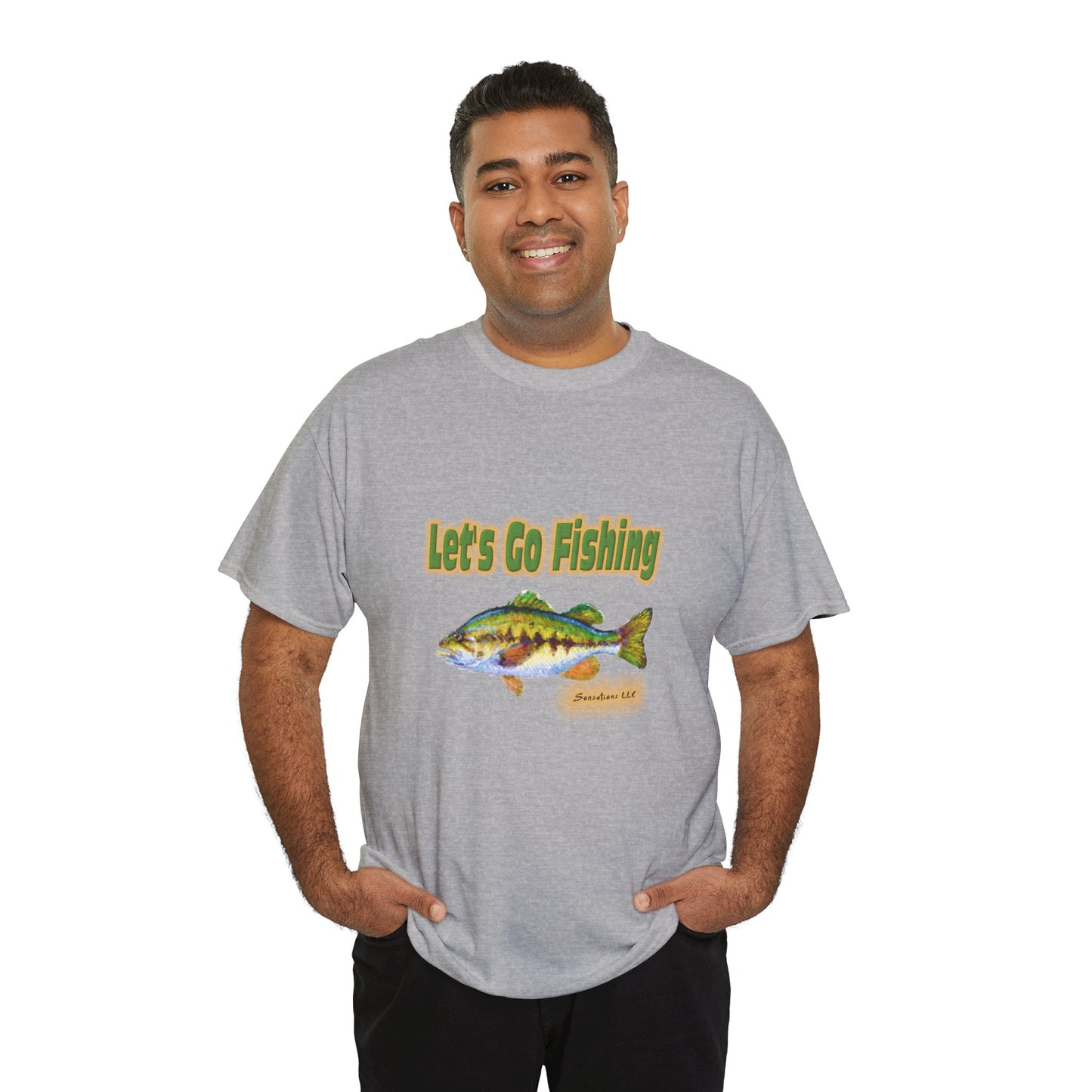 Let's Go Fishing - Unisex Heavy Cotton Tee