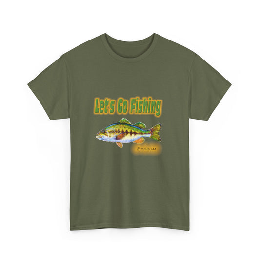 Let's Go Fishing - Unisex Heavy Cotton Tee