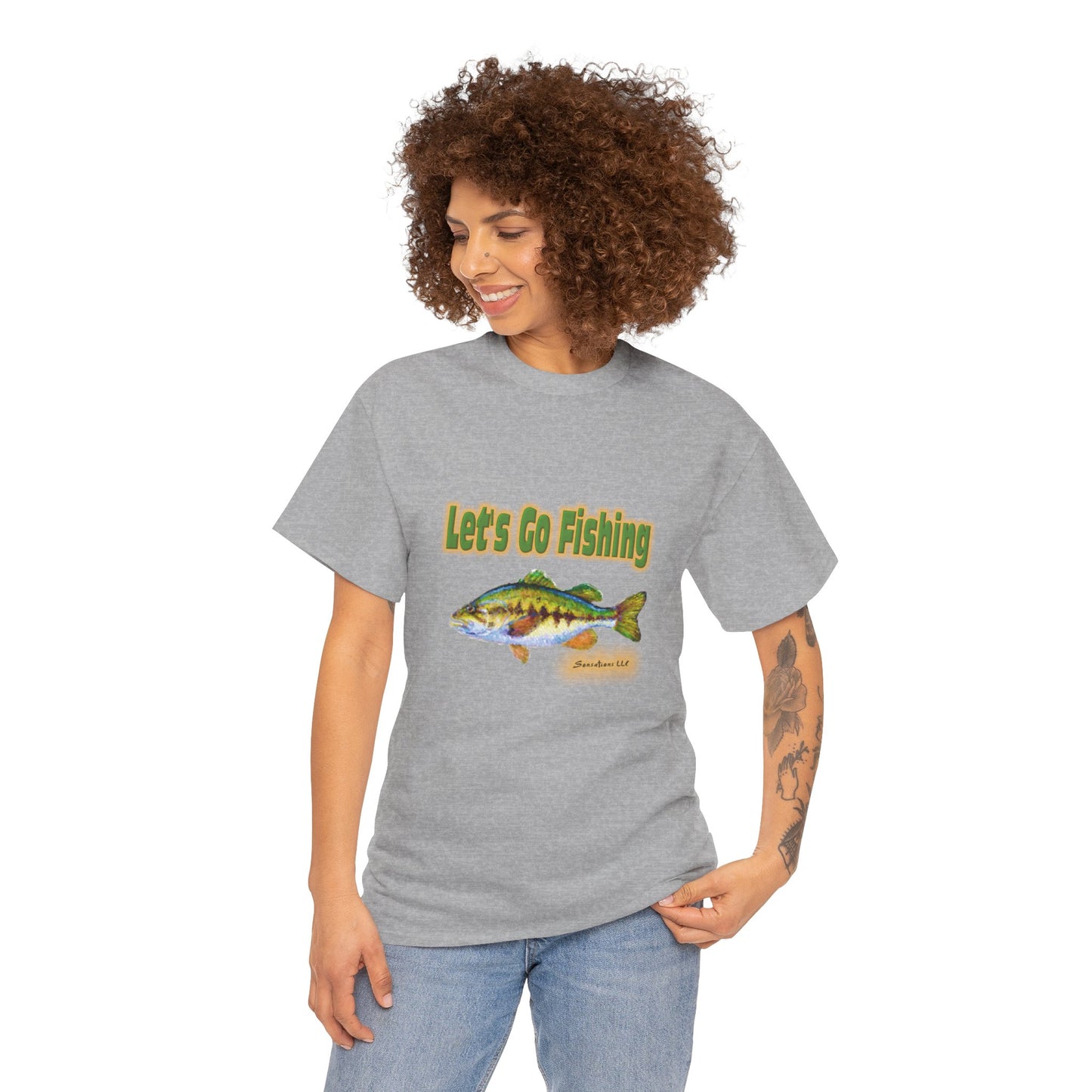 Let's Go Fishing - Unisex Heavy Cotton Tee