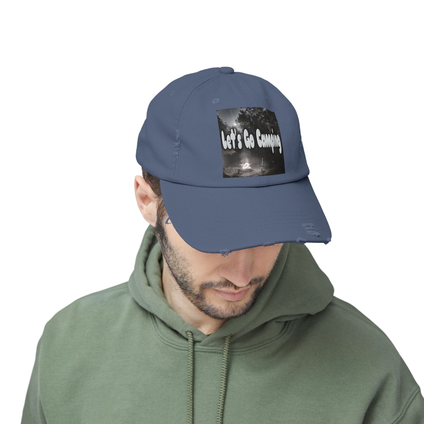 Let's Go Camping - Unisex Distressed Cap